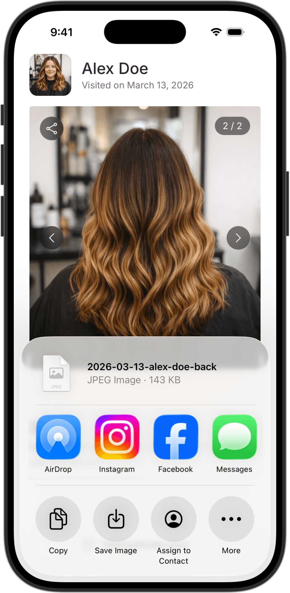 haircontinuity.com photo sharing interface screenshot