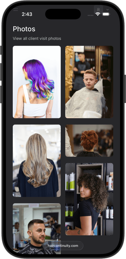 haircontinuity.com photo gallery screenshot